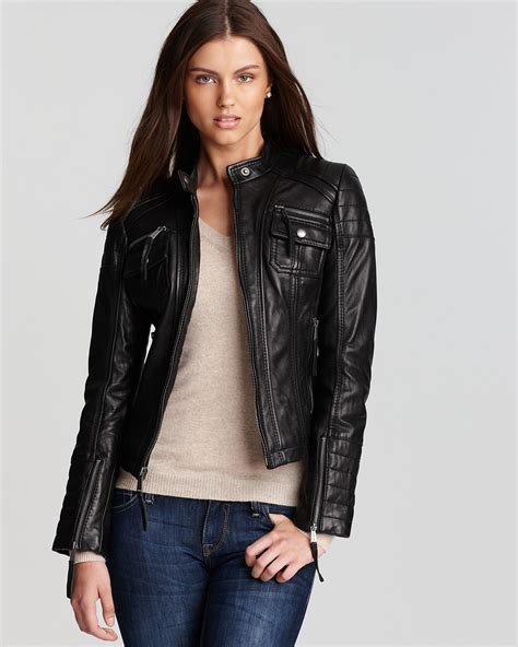 michael kors leather jacket gold hardware